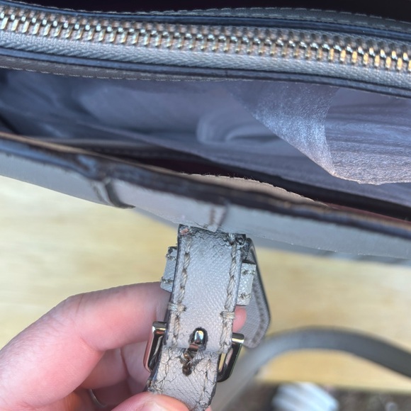 Project Bag! Bally Supra Light Gray Leather and Suede Tote - Picture 12 of 16